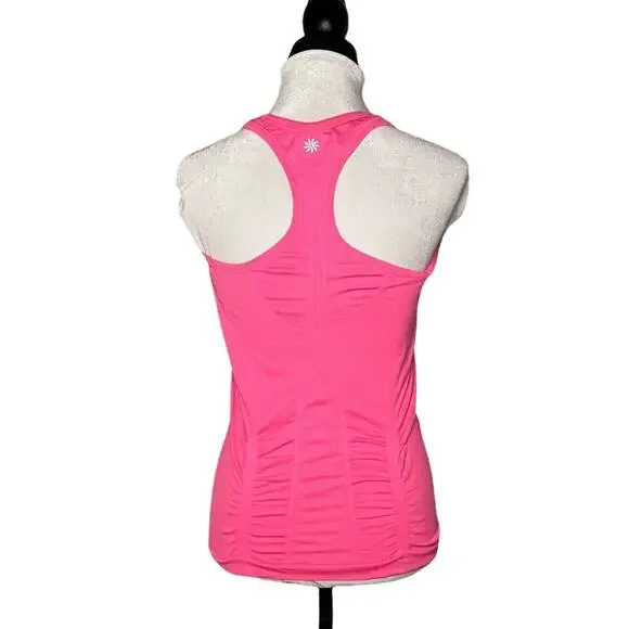 Athleta Ruched Tank Top Hot Pink Size Small - Picture 3 of 7